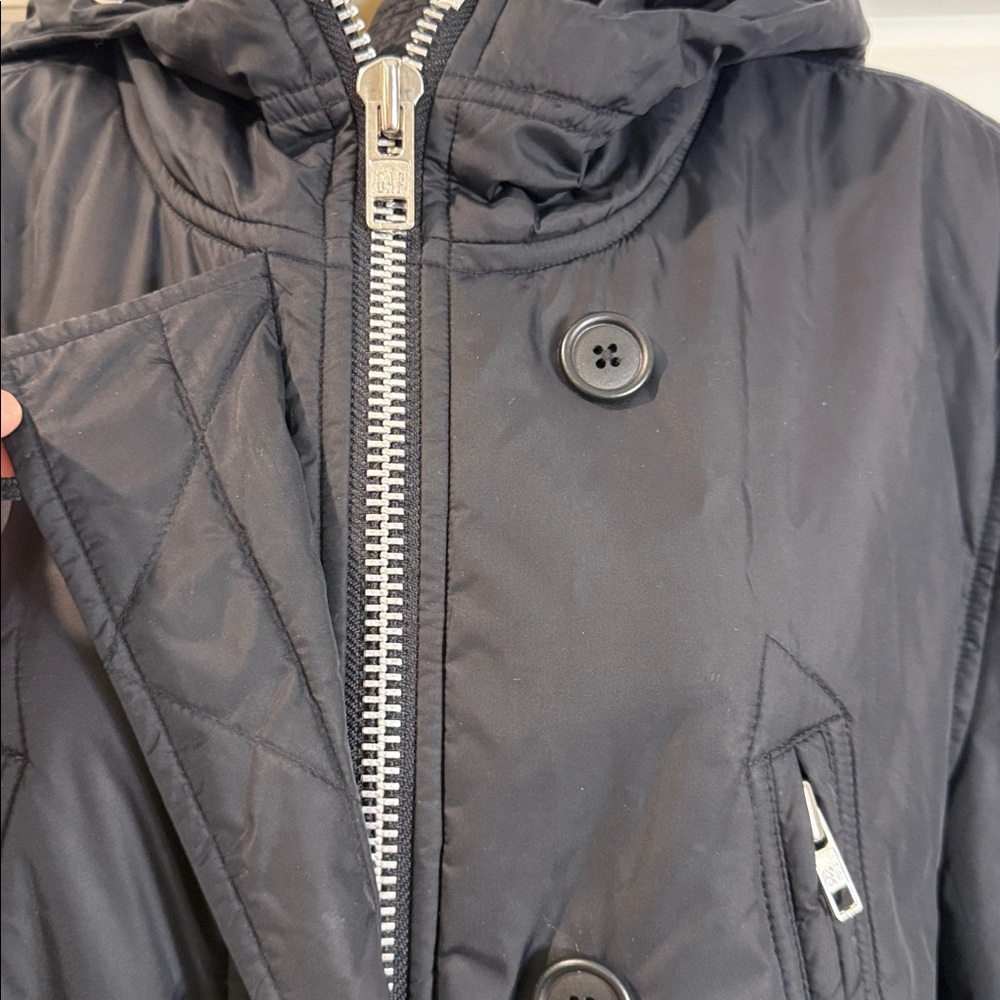 Gap Women's Black Long Nylon Parka large - Picture 6 of 12